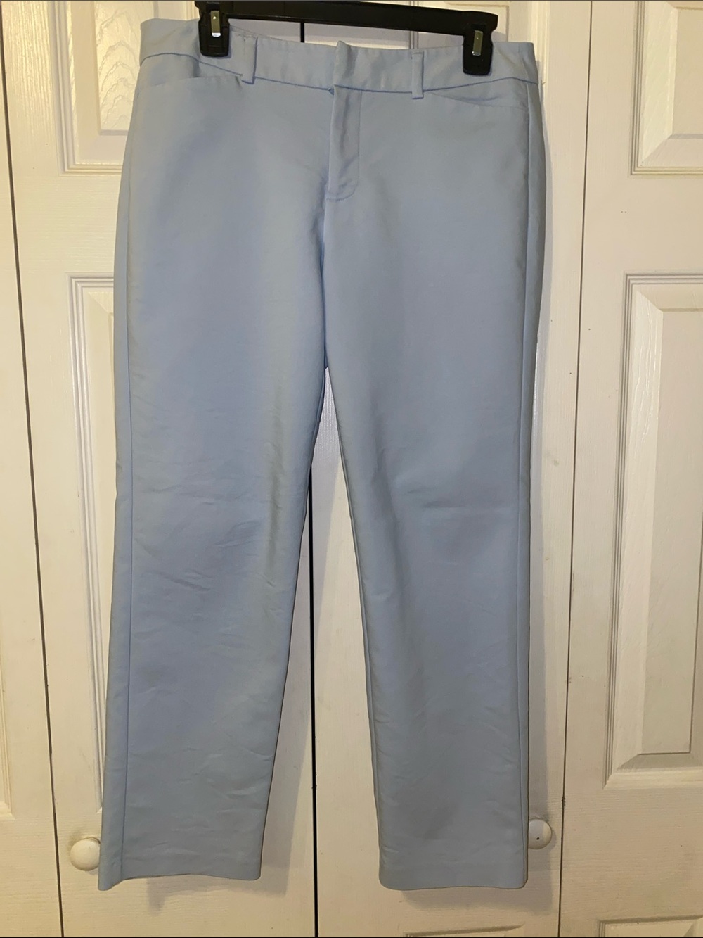Elle Light Blue Straight Leg Dress Trousers- Cotton/Poly Blend